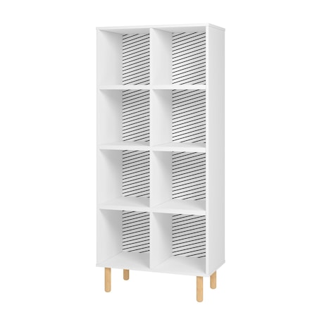 Manhattan Comfort Essex 60.23 Double Bookcase with 8 Shelves in White and Zebra 409AMC176